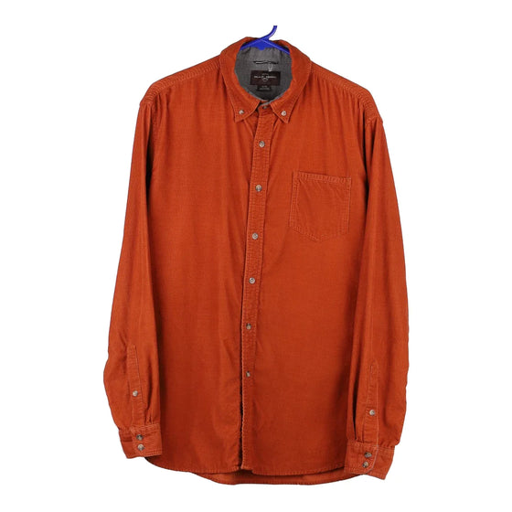 Vintage orange Black & Brown Cord Shirt - mens x-large