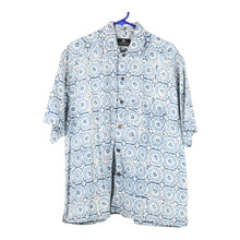  Vintage blue Structure Patterned Shirt - mens small