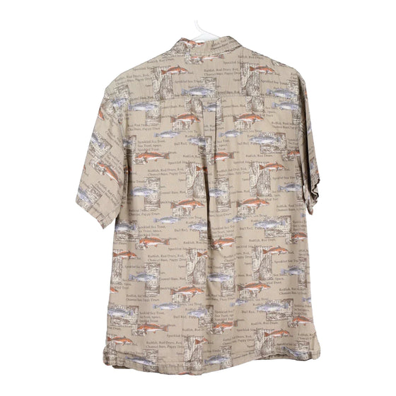 Vintage khaki Columbia Patterned Shirt - mens medium