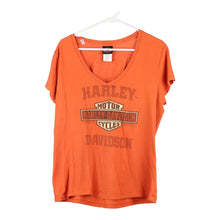  Vintage orange Harley Davidson T-Shirt - womens x-large