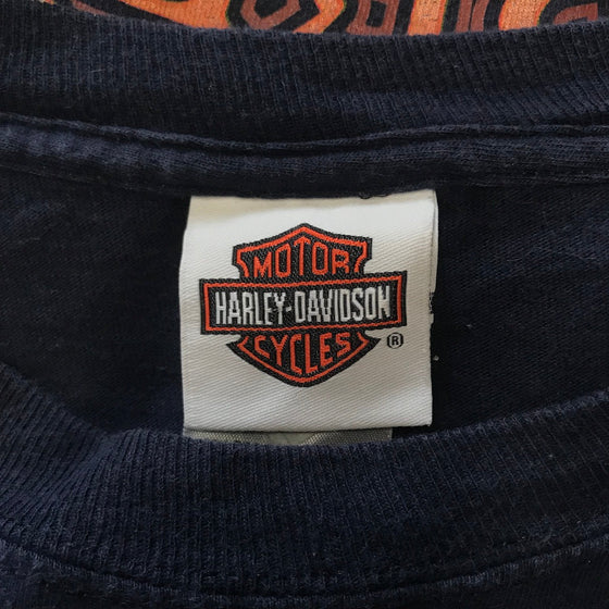 Vintage navy Bourbon Street Harley Davidson Long Sleeve T-Shirt - mens large