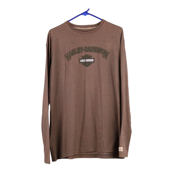 Vintagebrown Harley Davidson Long Sleeve T-Shirt - mens medium