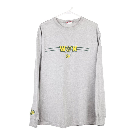 Vintage grey William & Mary College Champion Long Sleeve T-Shirt - mens large