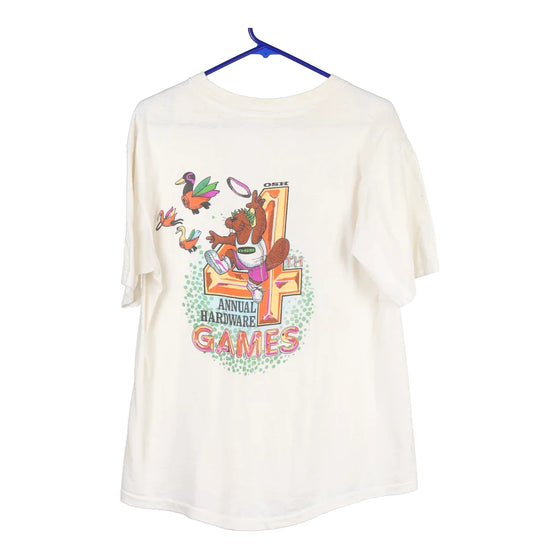 Vintage white Annual Hardware Games Hanes T-Shirt - mens large
