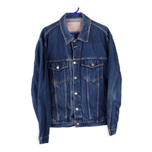  Vintage blue Cotton Belt Denim Jacket - mens large