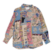  Vintage block colour Enrico Maria Meco Patterned Shirt - mens medium
