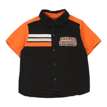  Vintage black Age - 2 Years Harley Davidson Short Sleeve Shirt - boys xxx-small
