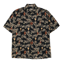  Compia Moda Hawaiian Shirt - Medium Black Cotton hawaiian shirt Compia Moda   