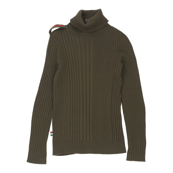 Moschino Jeans Rollneck - Small Khaki Wool Blend