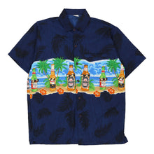  Vintage blue Rima Hawaiian Shirt - mens medium
