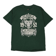  Vintage green Life Begins at 65 Hanes T-Shirt - mens x-large