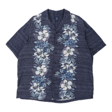  George Floral Hawaiian Shirt - XL Blue Viscose hawaiian shirt George   