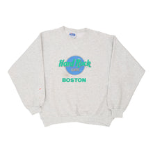  Vintage grey Hard Rock Café Boston Hanes Sweatshirt - womens x-large