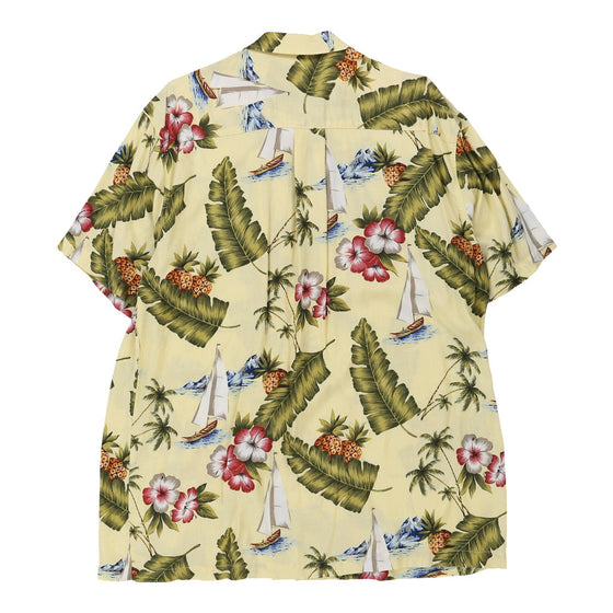 Vintage yellow Imprints Hawaiian Shirt - mens x-large