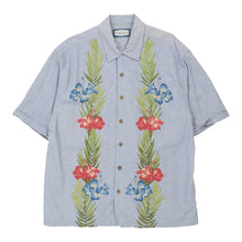  Vintage blue Seven Palm Hawaiian Shirt - mens x-large