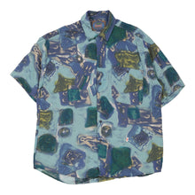  Vintage blue Haupt Patterned Shirt - mens large