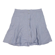  Marina Rinaldi Midi Skirt - 34W UK 14 Blue Cotton - Thrifted.com