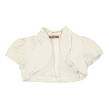  Rinascimento Cropped Cardigan - Medium Cream Leather - Thrifted.com