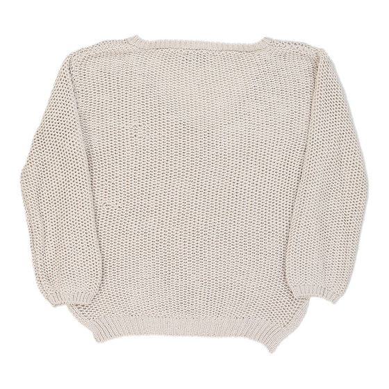 By-Bar Crochet Top - Medium Cream Cotton Blend - Thrifted.com