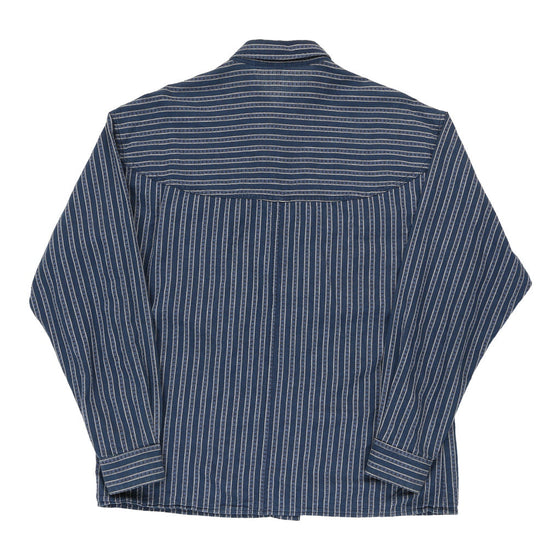 Guess Striped Shirt - Large Blue Cotton shirt Guess   