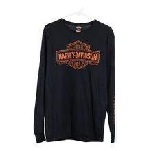  Vintage black Langhorne, Pennsylvania Harley Davidson Long Sleeve T-Shirt - mens medium