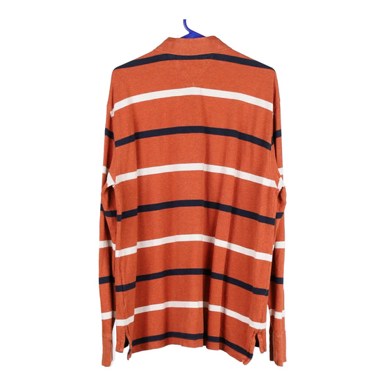 Vintage orange Tommy Hilfiger Long Sleeve Polo Shirt - mens large