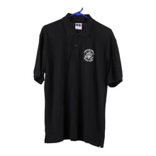  Vintage black American Embassy, Warsaw, Poland Russell Athletic Polo Shirt - mens large