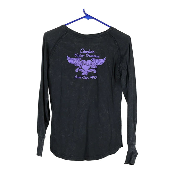 Vintage black Scott City Ohio Harley Davidson Long Sleeve T-Shirt - womens small