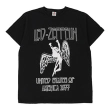  Vintage black Led Zeppelin -  North American Tour 1977 Fruit Of The Loom T-Shirt - mens large