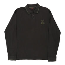  Vintage grey Avirex Long Sleeve Polo Shirt - mens x-large