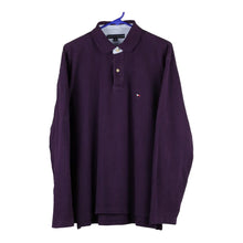  Vintage purple Tommy Hilfiger Long Sleeve Polo Shirt - mens large