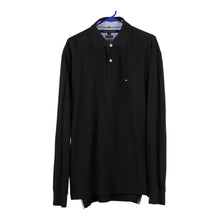  Vintage black Tommy Hilfiger Long Sleeve Polo Shirt - mens large