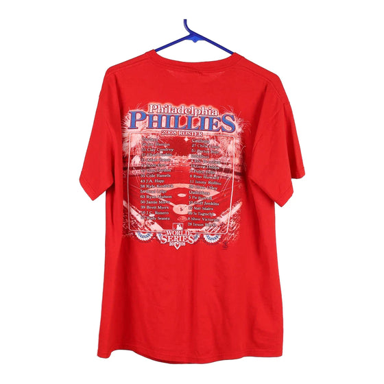 Vintage red Philadelphia Phillis 2008 Delta T-Shirt - mens medium