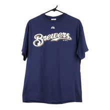  Vintage blue Milwaukee Brewers Majestic T-Shirt - womens large