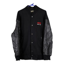  Coca-Cola Burks Bay Varsity Jacket - Large Black Wool Blend - Thrifted.com