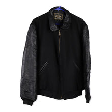  Holloway Varsity Jacket - Large Black Wool Blend - Thrifted.com