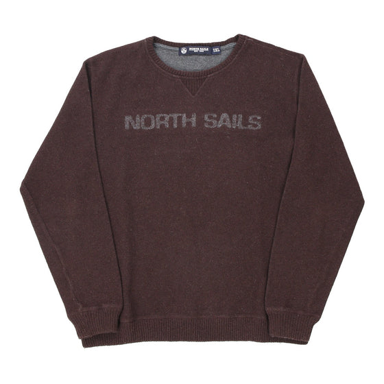 Vintage brown North Sails Sweatshirt - mens x-large