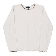  Vintage white Burberry Long Sleeve T-Shirt - womens medium