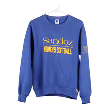  Vintage blue Sandoz Womens Softball Russell Athletic Sweatshirt - womens medium