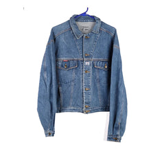  Vintage blue Checker Denim Jacket - womens medium