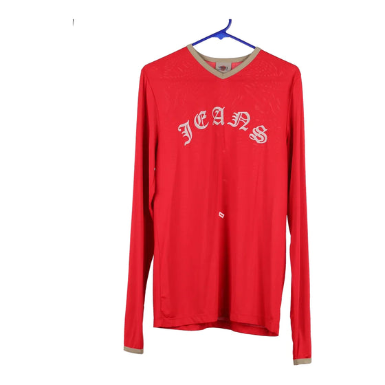 Versace Jeans Couture Long Sleeve T-Shirt - XL Red Polyamide