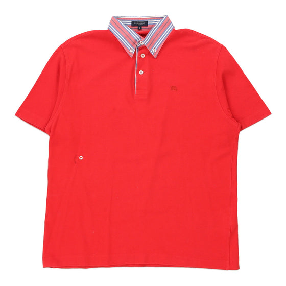 Vintage red Burberry Polo Shirt - mens medium