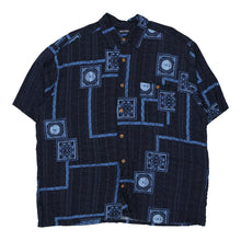  Vintage navy Puritan Hawaiian Shirt - mens x-large