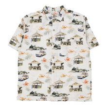  Vintage white Joe Marlin Hawaiian Shirt - mens large
