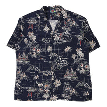  Vintage navy Hawaii Blues Hawaiian Shirt - mens x-large