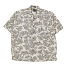  Vintage grey Van Heusen Hawaiian Shirt - mens large