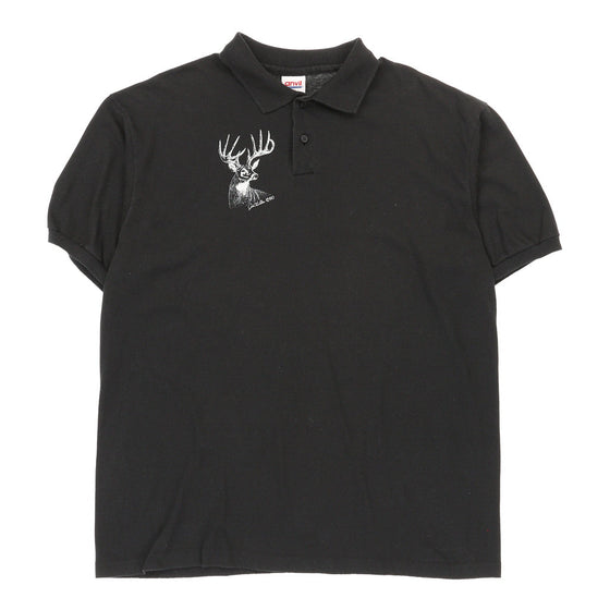 Anvil Graphic Polo Shirt - 2XL Black Cotton Blend polo shirt Anvil   