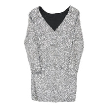  Unbranded V-neck Sequin Dress - Small Silver Polyester Blend sequin dress Unbranded   