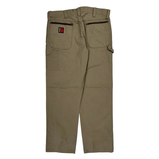 Wrangler Carpenter Trousers - 36W 32L Khaki Cotton