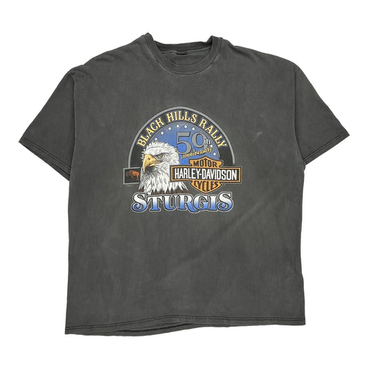 Black Hills Rally 50Th Anniversary Harley Davidson T-Shirt - No Size Grey Cotton